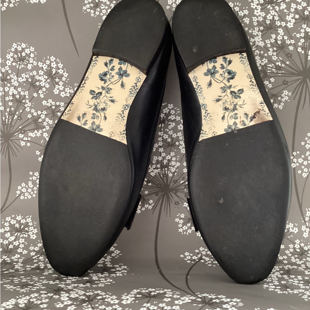 Rare Gucci Yva Black Leather and Snakeskin Flats, Size 36.5 - Picture 6 of 8